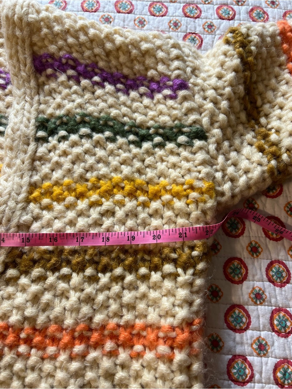 FRNCH Creme Lobelia Cardi Cream Striped Chunky Knit size S/M retails $155 - Picture 9 of 9